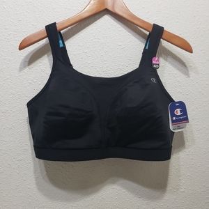 NWT CHAMPION black sports bra 42D